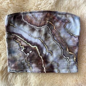 ONE-OF-A-KIND Hand Dyed Lace Up Crop Top Katya Moon Dyes *Size M*